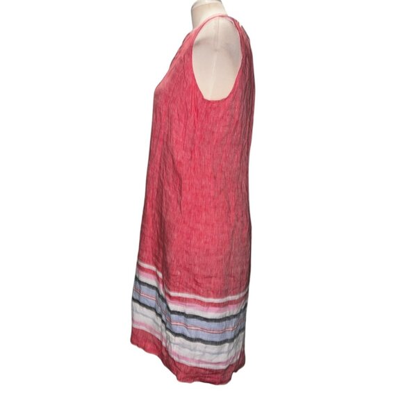 Talbots Linen Shift Dress Seaside Stripe Sleeveless Sz 10 (Medium) Womens Red - Picture 11 of 15